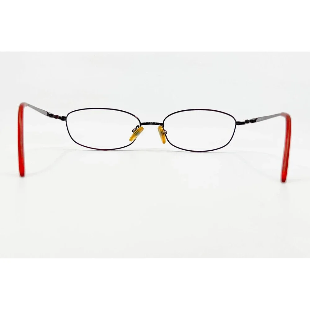 Elle Eyeglasses Women Burgundy Oval Metal Frames 51-17-135